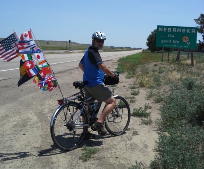 Riding into Nebraska on a windy day