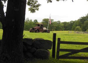 Massachusetts Truck and Flag