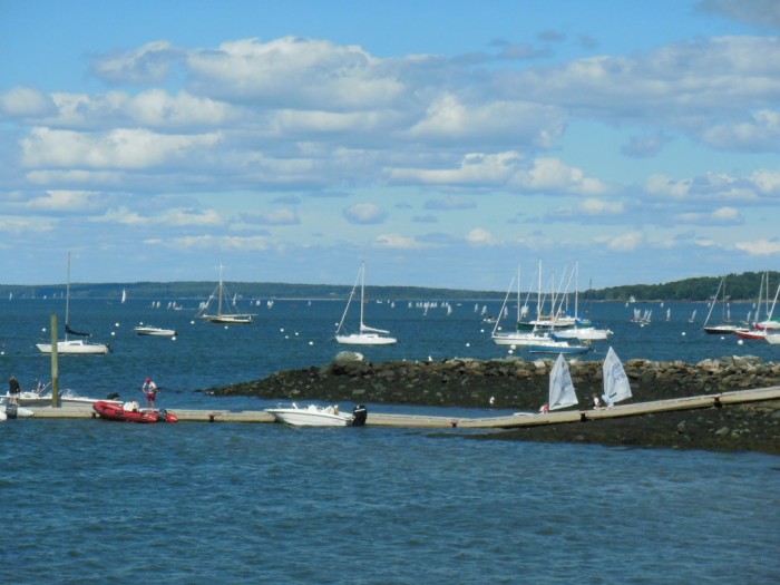 Sailboats on the bay Portland ME