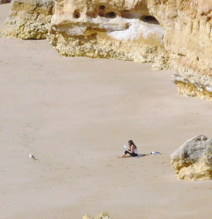 Girl Reading on beach