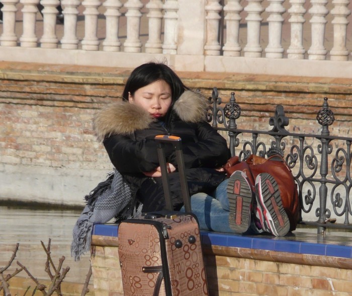 Sleeping Girl Seville Spain Plaza de la Republica