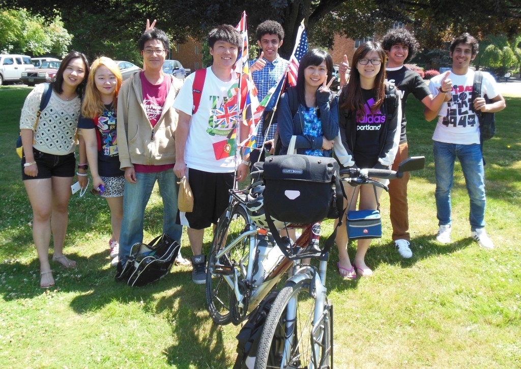 international students Bike america for God