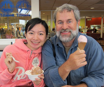 eating ice cream with an international student